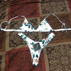 Two peice floral bikini.